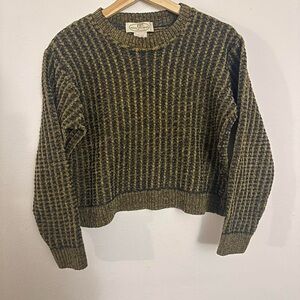 Pronto Uomo Striped Olive and Black Sweater